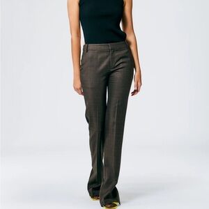 Reed tropical wool trousers. Brown with orange check.  New without tags